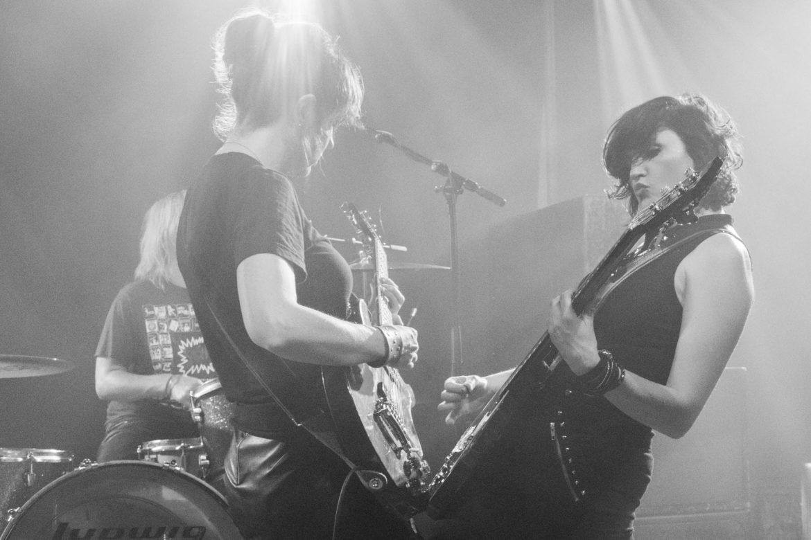 Ex Hex on stage at the Scala in London on 2 November 2015